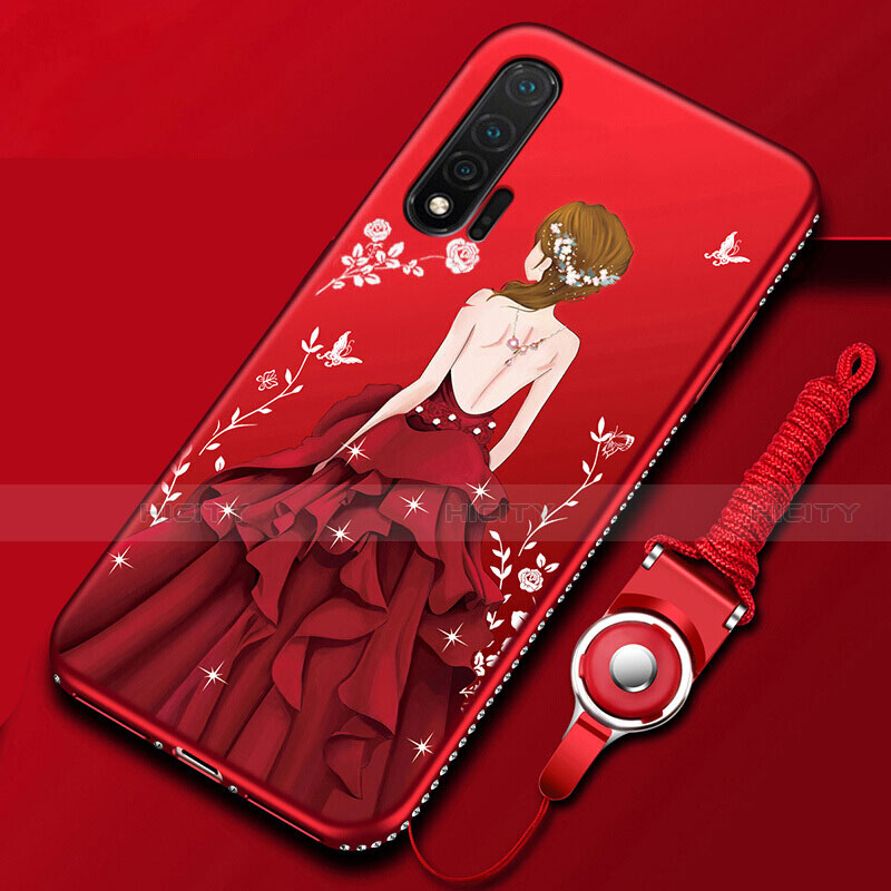 Handyhülle Silikon Hülle Gummi Schutzhülle Motiv Kleid Mädchen für Huawei Nova 6 groß