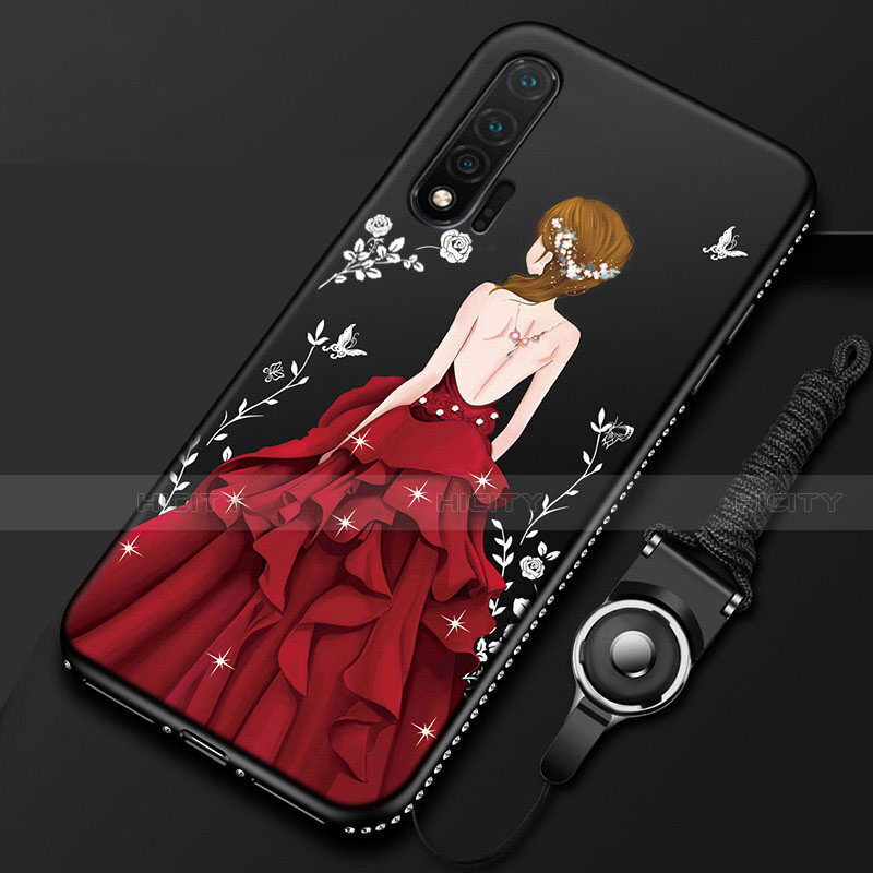 Handyhülle Silikon Hülle Gummi Schutzhülle Motiv Kleid Mädchen für Huawei Nova 6 groß