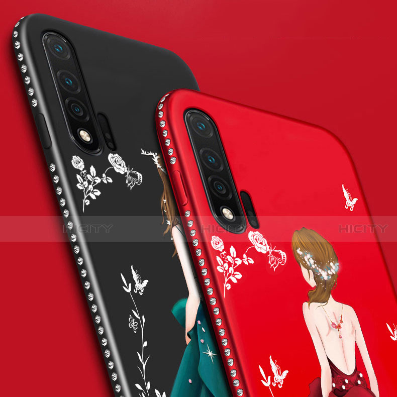 Handyhülle Silikon Hülle Gummi Schutzhülle Motiv Kleid Mädchen für Huawei Nova 6 5G