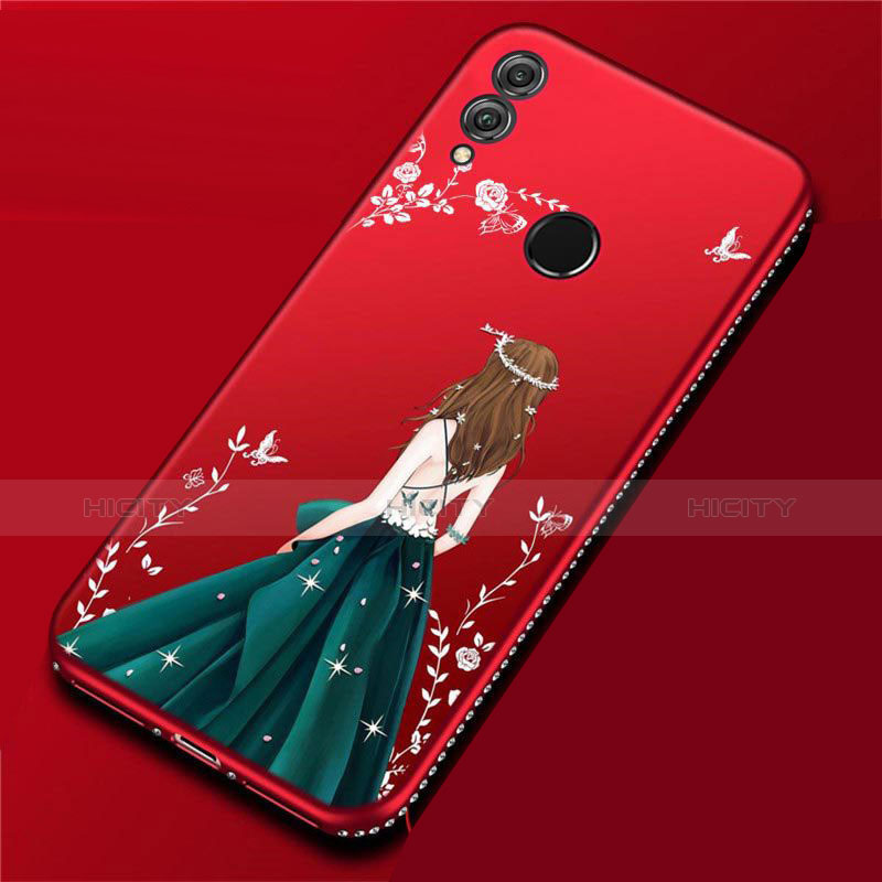 Handyhülle Silikon Hülle Gummi Schutzhülle Motiv Kleid Mädchen für Huawei P Smart (2019) Fuchsie Plus