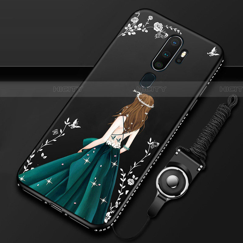 Handyhülle Silikon Hülle Gummi Schutzhülle Motiv Kleid Mädchen für Oppo A11 groß