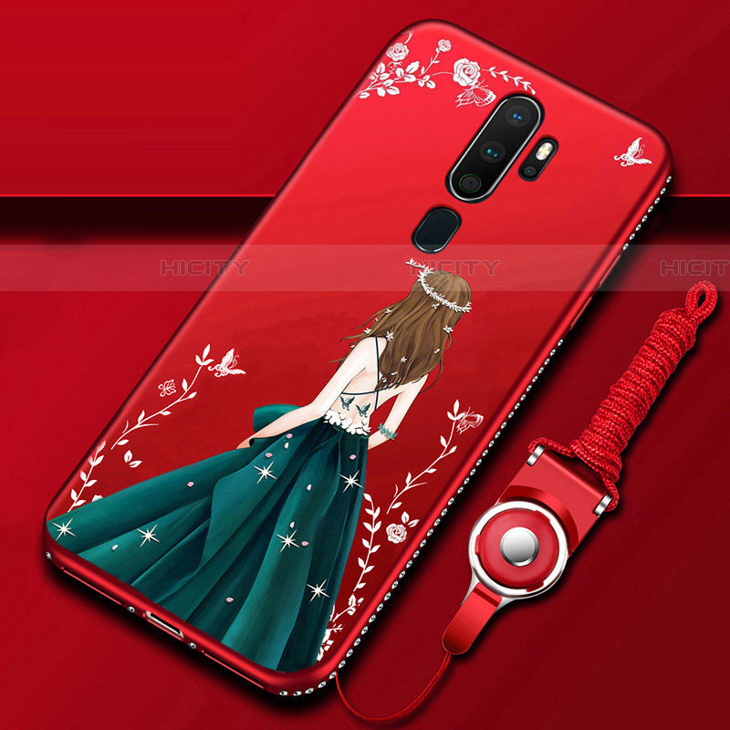 Handyhülle Silikon Hülle Gummi Schutzhülle Motiv Kleid Mädchen für Oppo A9 (2020) Plusfarbig Plus