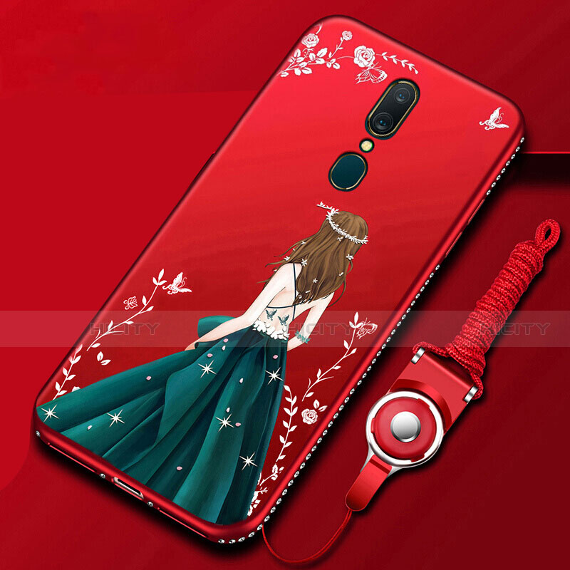 Handyhülle Silikon Hülle Gummi Schutzhülle Motiv Kleid Mädchen für Oppo A9X Plusfarbig Plus