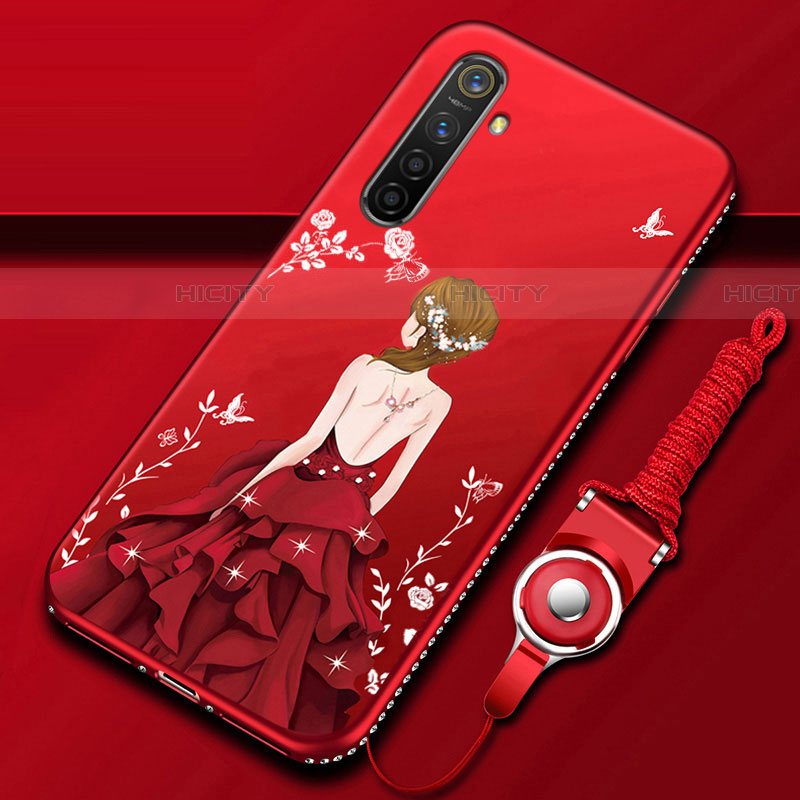 Handyhülle Silikon Hülle Gummi Schutzhülle Motiv Kleid Mädchen für Oppo K5 groß