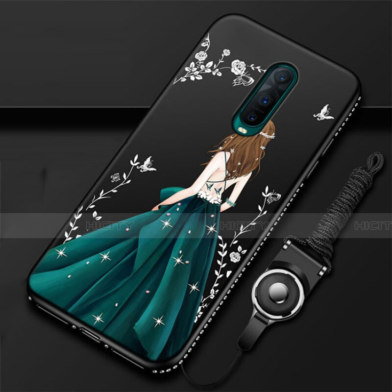 Handyhülle Silikon Hülle Gummi Schutzhülle Motiv Kleid Mädchen für Oppo R17 Pro Grün