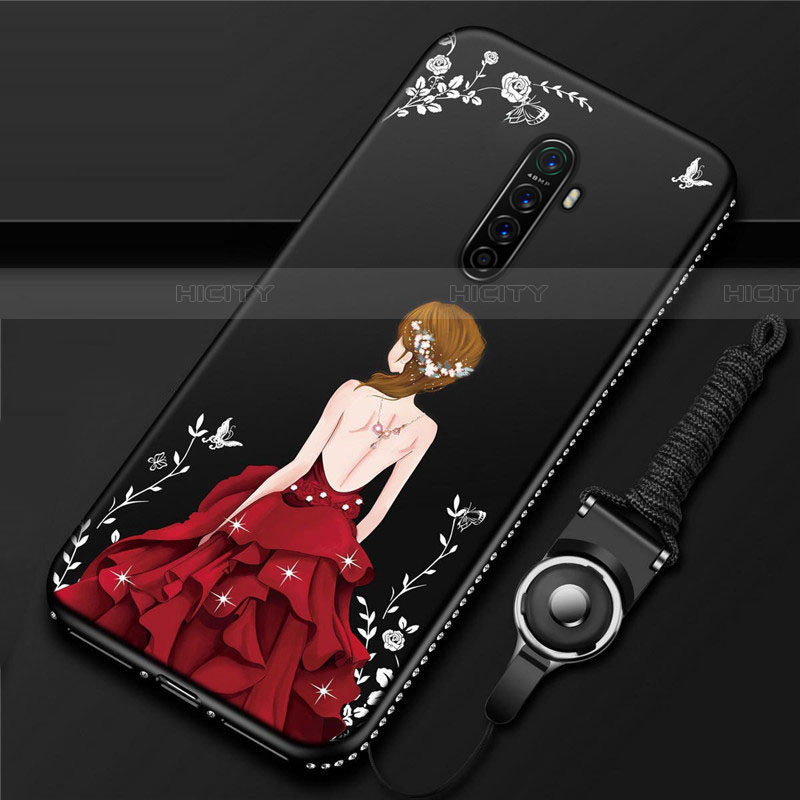 Handyhülle Silikon Hülle Gummi Schutzhülle Motiv Kleid Mädchen für Oppo Reno Ace groß