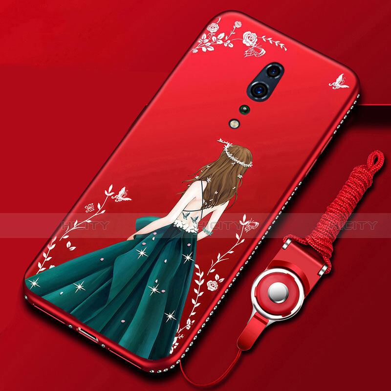 Handyhülle Silikon Hülle Gummi Schutzhülle Motiv Kleid Mädchen für Oppo Reno Z Plusfarbig