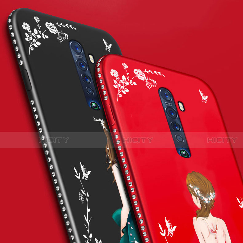 Handyhülle Silikon Hülle Gummi Schutzhülle Motiv Kleid Mädchen für Oppo Reno2 groß