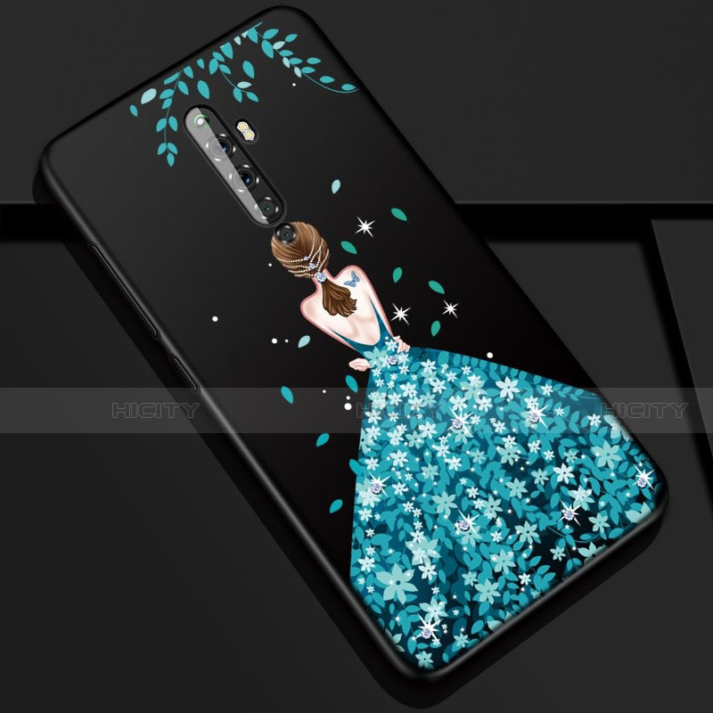 Handyhülle Silikon Hülle Gummi Schutzhülle Motiv Kleid Mädchen für Oppo Reno2 Z groß