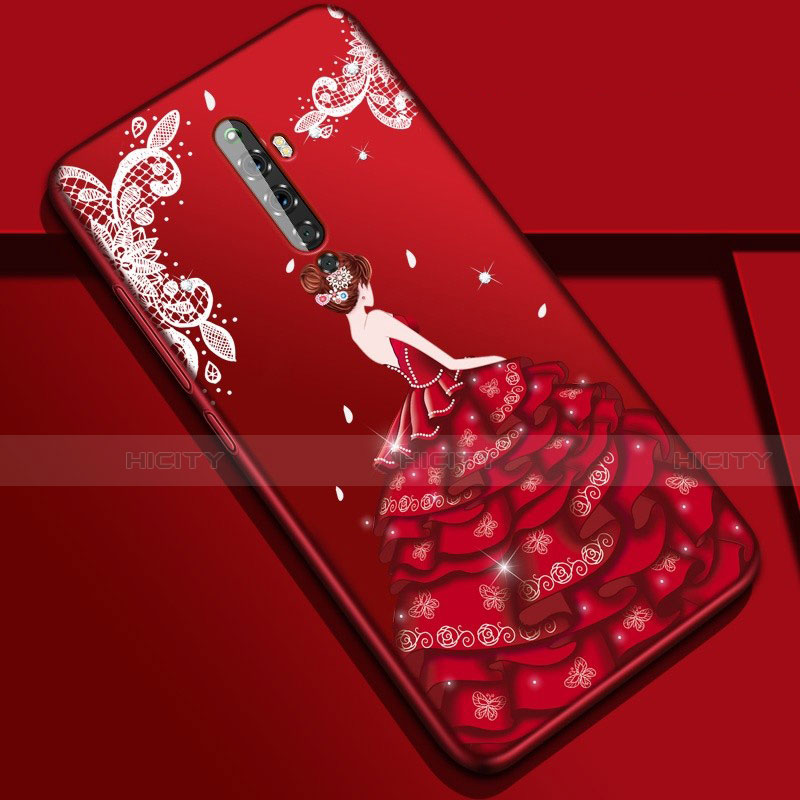 Handyhülle Silikon Hülle Gummi Schutzhülle Motiv Kleid Mädchen für Oppo Reno2 Z