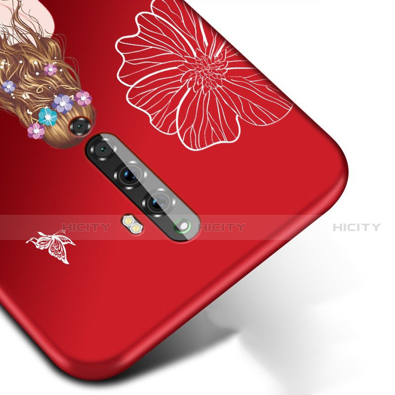 Handyhülle Silikon Hülle Gummi Schutzhülle Motiv Kleid Mädchen für Oppo Reno2 Z