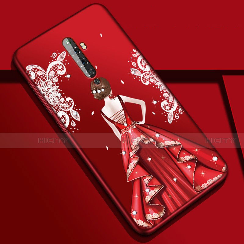 Handyhülle Silikon Hülle Gummi Schutzhülle Motiv Kleid Mädchen für Oppo Reno2 Z Plusfarbig