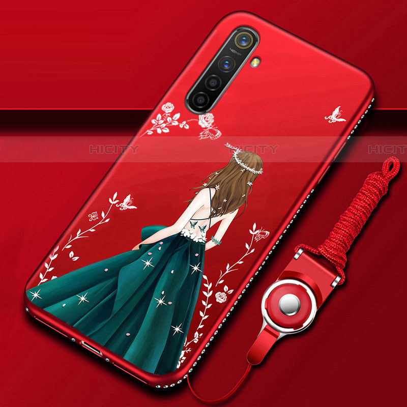 Handyhülle Silikon Hülle Gummi Schutzhülle Motiv Kleid Mädchen für Realme XT groß