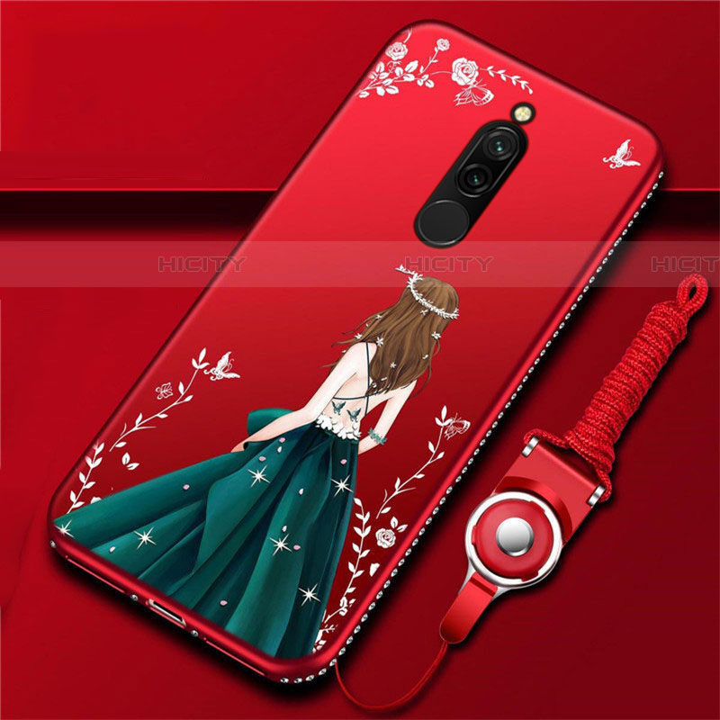 Handyhülle Silikon Hülle Gummi Schutzhülle Motiv Kleid Mädchen für Xiaomi Redmi 8 Plusfarbig Plus