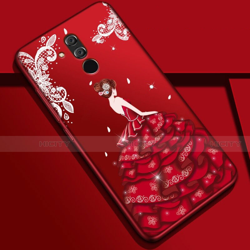 Handyhülle Silikon Hülle Gummi Schutzhülle Motiv Kleid Mädchen H03 für Huawei Mate 20 Lite Bunt