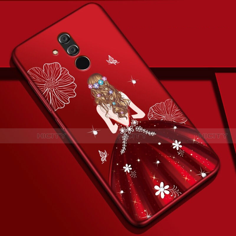 Handyhülle Silikon Hülle Gummi Schutzhülle Motiv Kleid Mädchen H03 für Huawei Mate 20 Lite Fuchsie