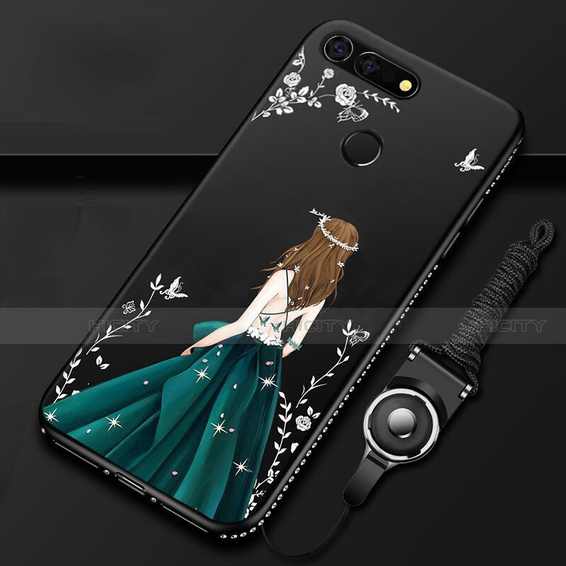 Handyhülle Silikon Hülle Gummi Schutzhülle Motiv Kleid Mädchen K01 für Huawei Honor V20