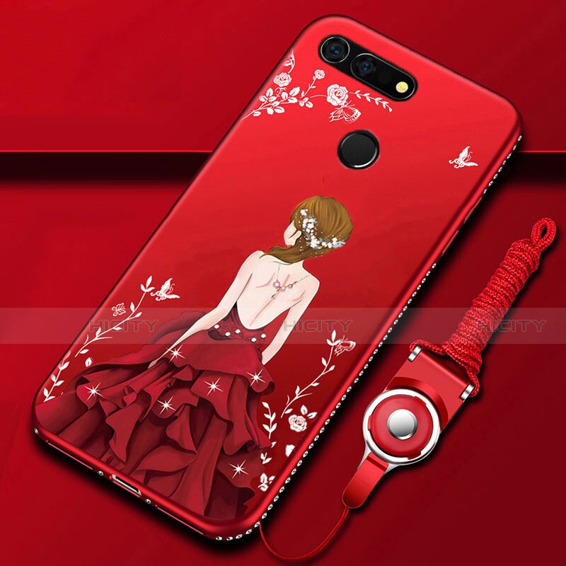 Handyhülle Silikon Hülle Gummi Schutzhülle Motiv Kleid Mädchen K01 für Huawei Honor V20