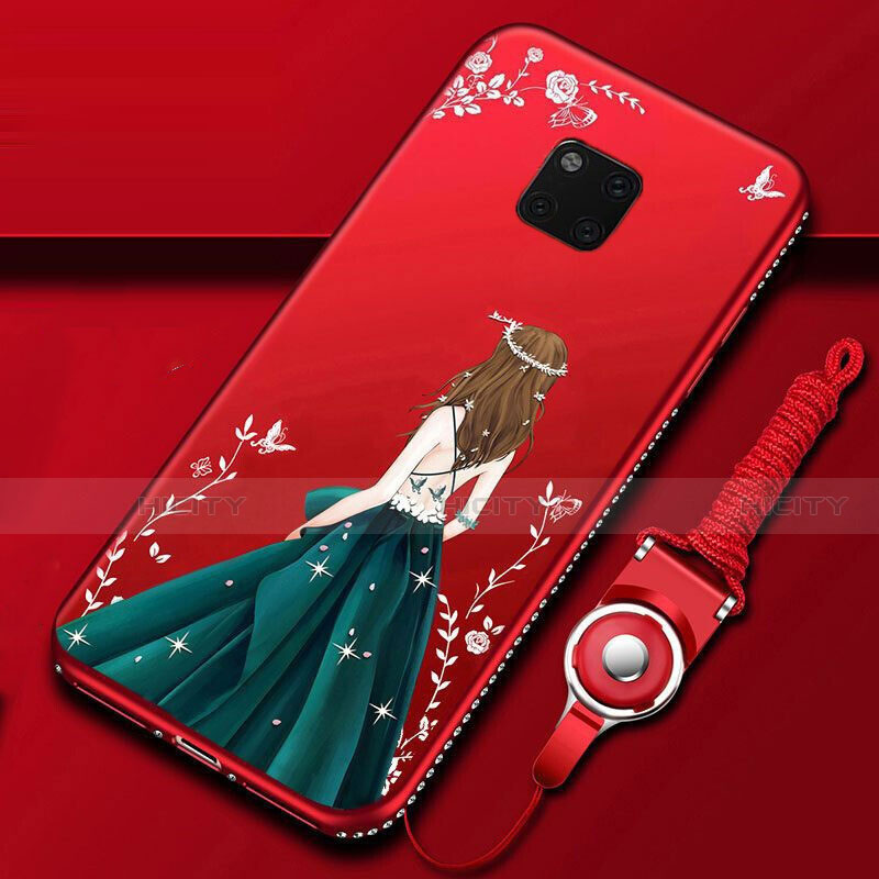 Handyhülle Silikon Hülle Gummi Schutzhülle Motiv Kleid Mädchen K01 für Huawei Mate 20 Pro Plusfarbig