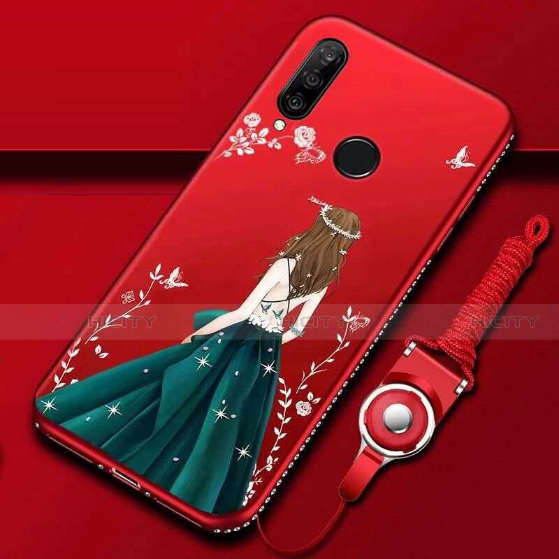 Handyhülle Silikon Hülle Gummi Schutzhülle Motiv Kleid Mädchen K01 für Huawei Nova 4e Plusfarbig