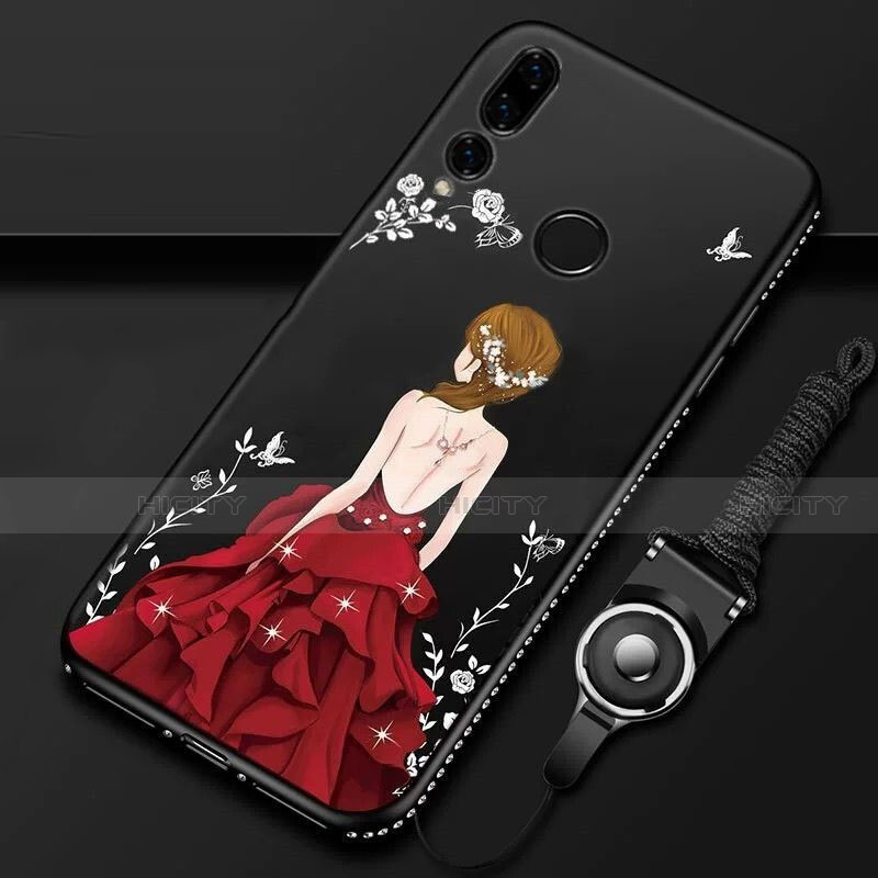 Handyhülle Silikon Hülle Gummi Schutzhülle Motiv Kleid Mädchen K01 für Huawei P Smart+ Plus (2019)