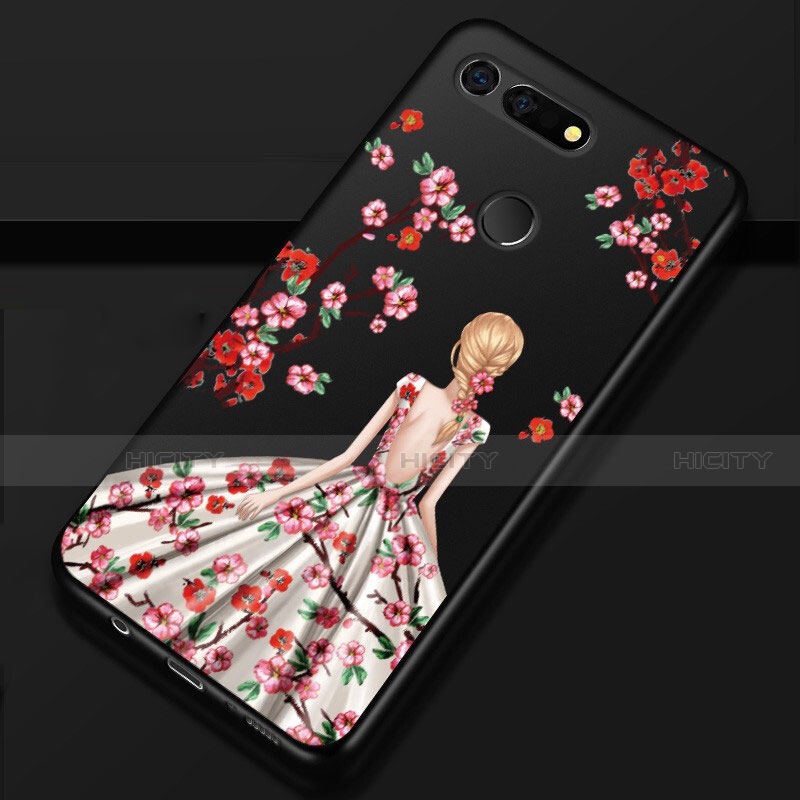 Handyhülle Silikon Hülle Gummi Schutzhülle Motiv Kleid Mädchen K02 für Huawei Honor V20 groß