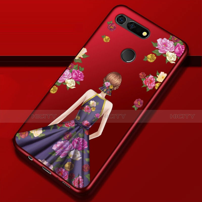 Handyhülle Silikon Hülle Gummi Schutzhülle Motiv Kleid Mädchen K02 für Huawei Honor V20