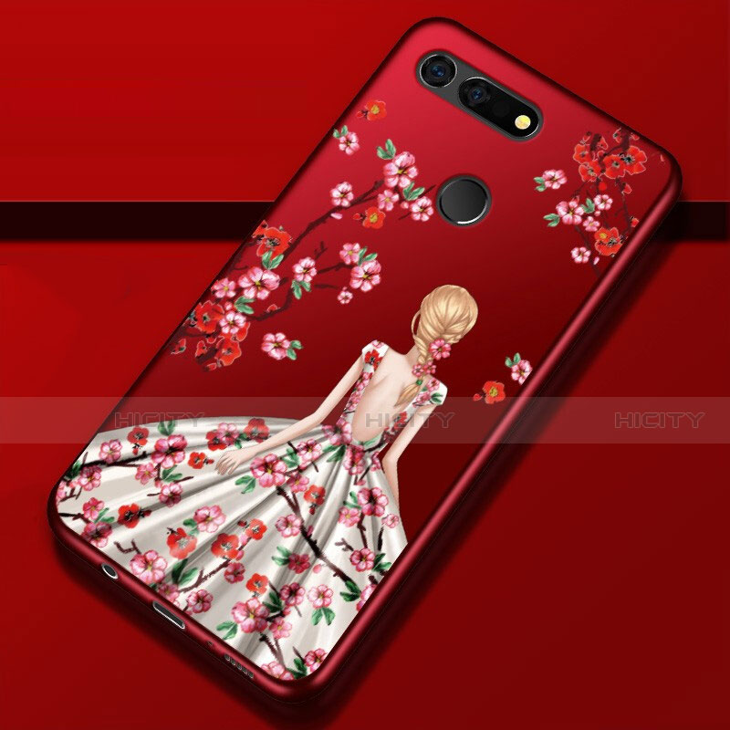 Handyhülle Silikon Hülle Gummi Schutzhülle Motiv Kleid Mädchen K02 für Huawei Honor V20 groß