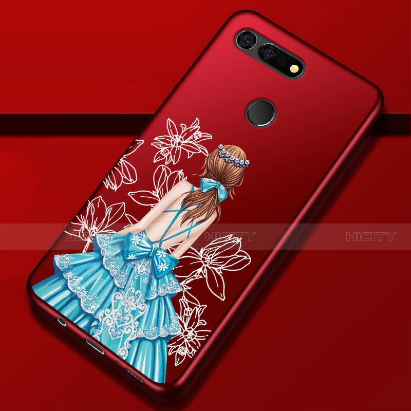 Handyhülle Silikon Hülle Gummi Schutzhülle Motiv Kleid Mädchen K02 für Huawei Honor View 20 Plusfarbig