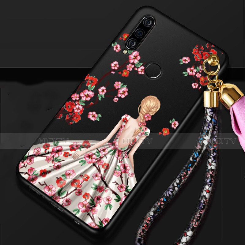 Handyhülle Silikon Hülle Gummi Schutzhülle Motiv Kleid Mädchen K02 für Huawei P30 Lite New Edition Plusfarbig