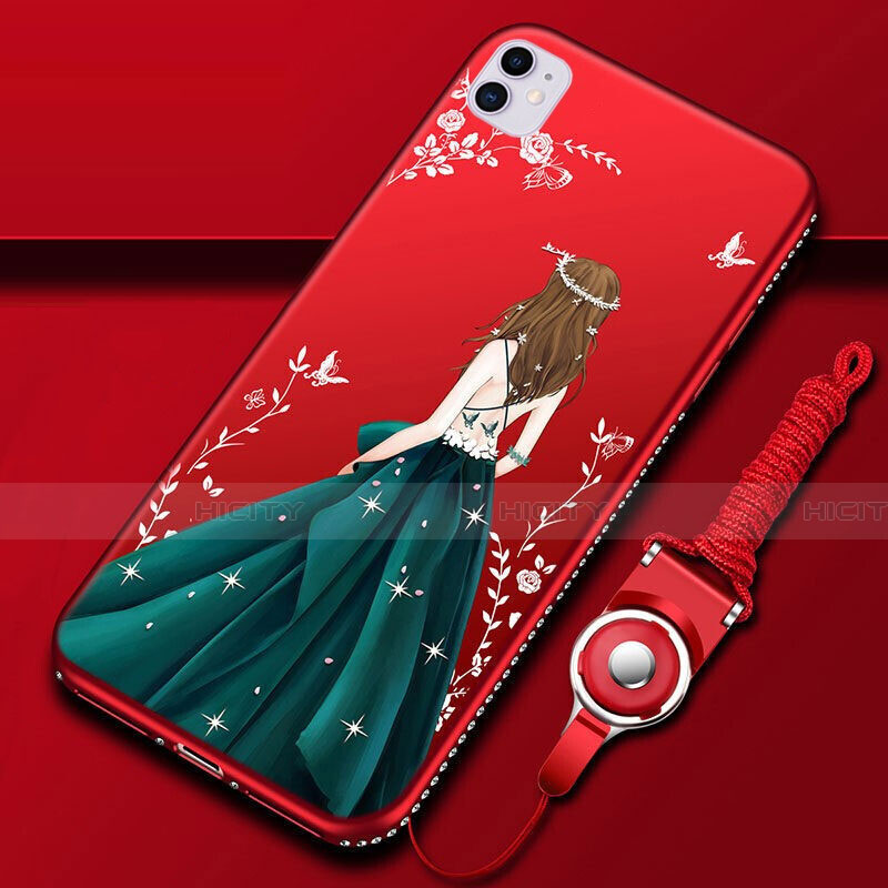 Handyhülle Silikon Hülle Gummi Schutzhülle Motiv Kleid Mädchen M01 für Apple iPhone 11 groß