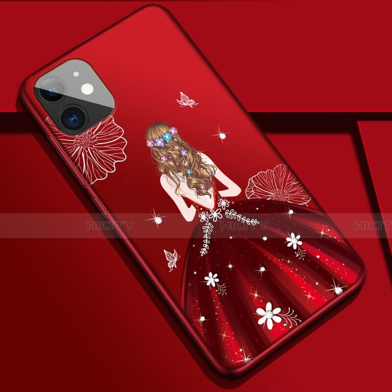 Handyhülle Silikon Hülle Gummi Schutzhülle Motiv Kleid Mädchen M02 für Apple iPhone 11 groß