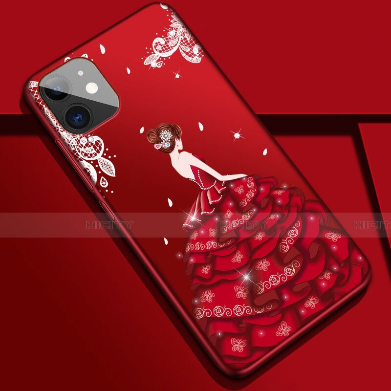 Handyhülle Silikon Hülle Gummi Schutzhülle Motiv Kleid Mädchen M02 für Apple iPhone 11 Bunt Plus