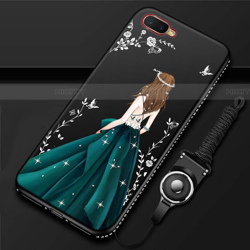 Handyhülle Silikon Hülle Gummi Schutzhülle Motiv Kleid Mädchen M02 für Oppo RX17 Neo groß