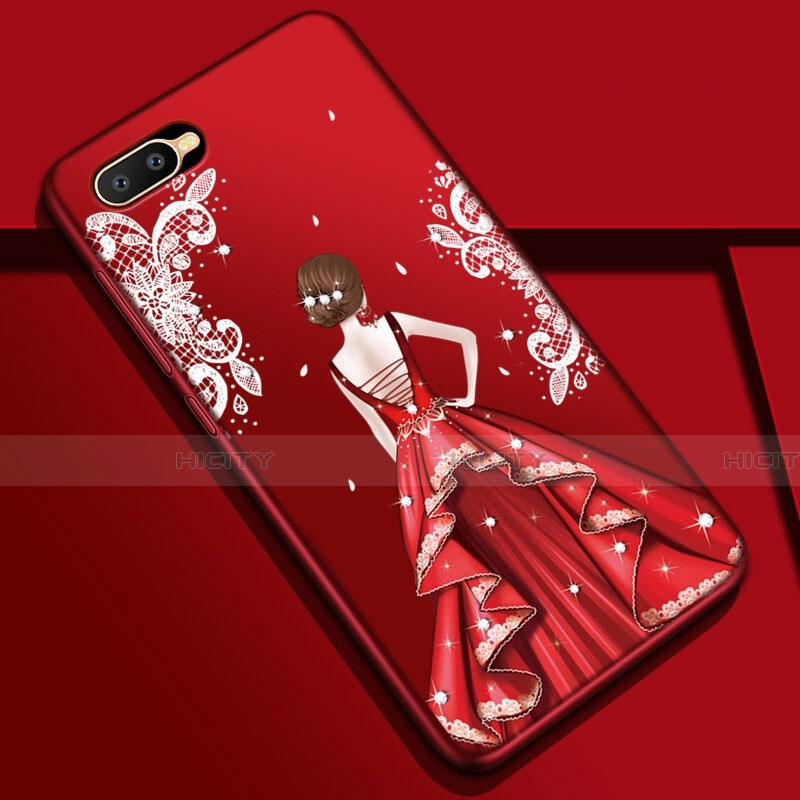 Handyhülle Silikon Hülle Gummi Schutzhülle Motiv Kleid Mädchen M04 für Oppo K1