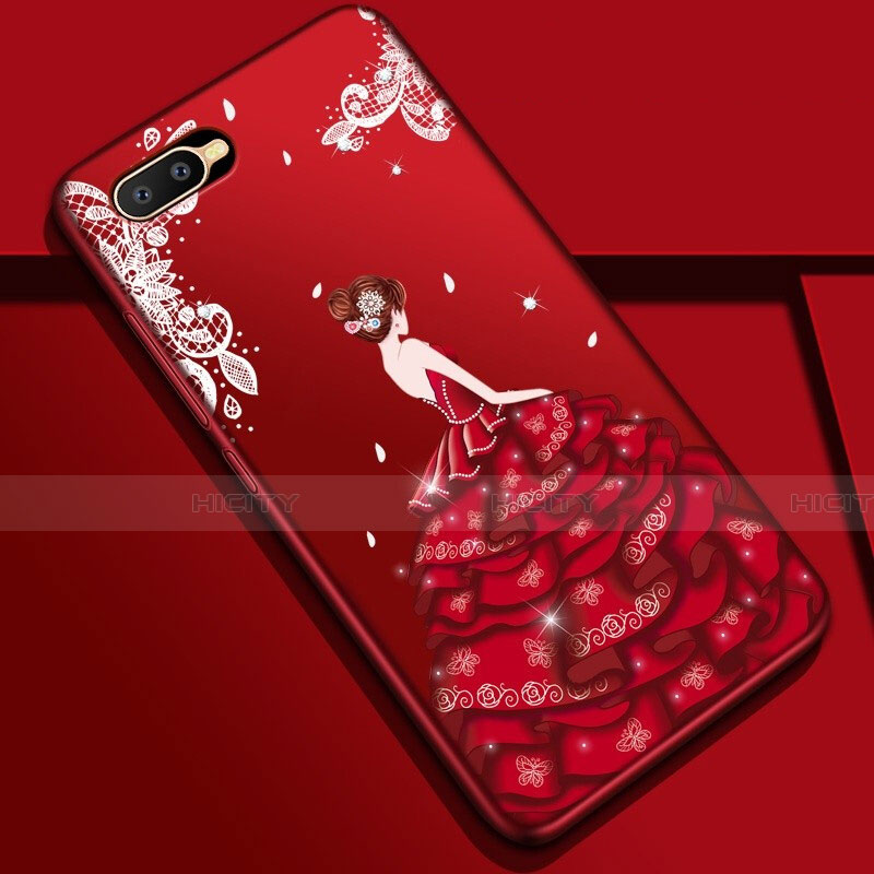 Handyhülle Silikon Hülle Gummi Schutzhülle Motiv Kleid Mädchen M04 für Oppo R15X Plusfarbig