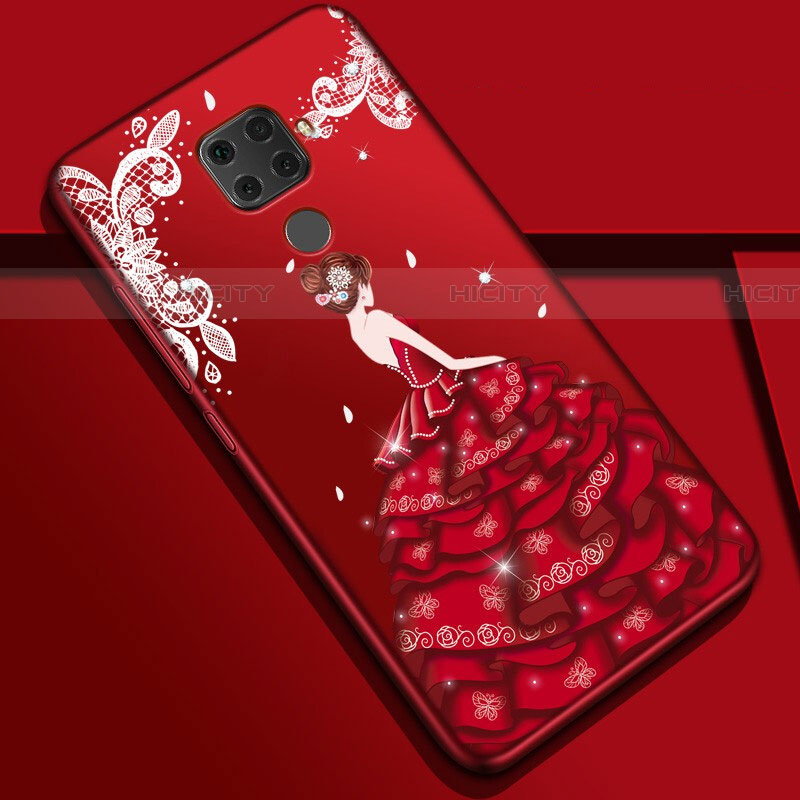 Handyhülle Silikon Hülle Gummi Schutzhülle Motiv Kleid Mädchen S01 für Huawei Mate 30 Lite