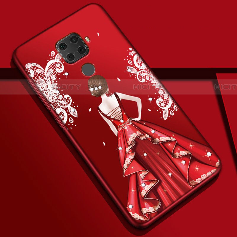 Handyhülle Silikon Hülle Gummi Schutzhülle Motiv Kleid Mädchen S01 für Huawei Mate 30 Lite