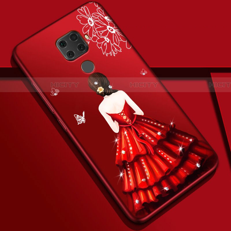 Handyhülle Silikon Hülle Gummi Schutzhülle Motiv Kleid Mädchen S01 für Huawei Mate 30 Lite