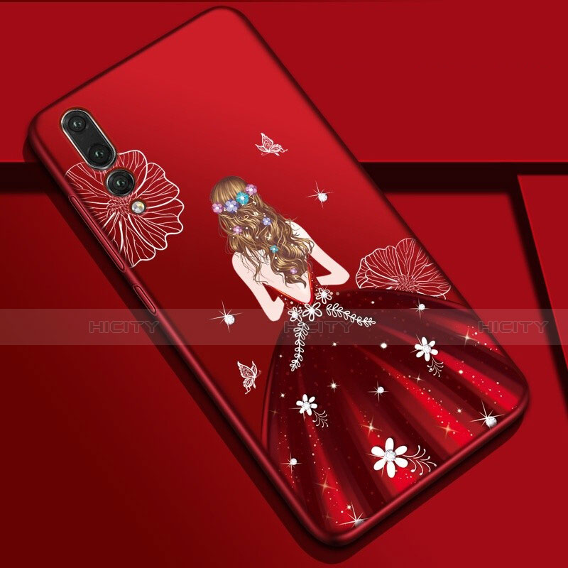 Handyhülle Silikon Hülle Gummi Schutzhülle Motiv Kleid Mädchen S01 für Huawei P20 Pro Fuchsie