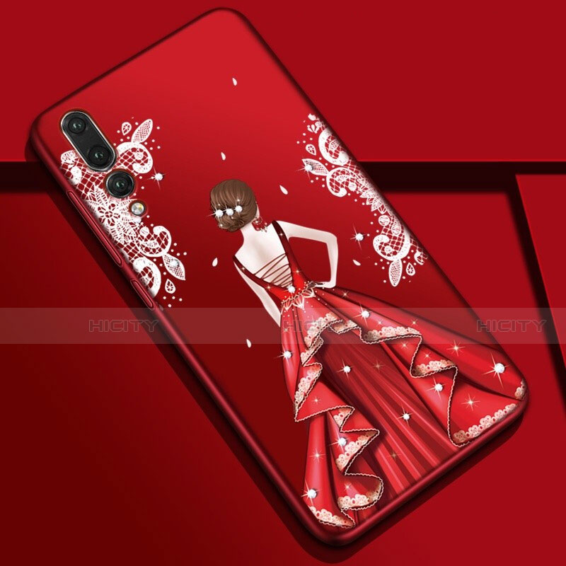 Handyhülle Silikon Hülle Gummi Schutzhülle Motiv Kleid Mädchen S01 für Huawei P20 Pro Plusfarbig