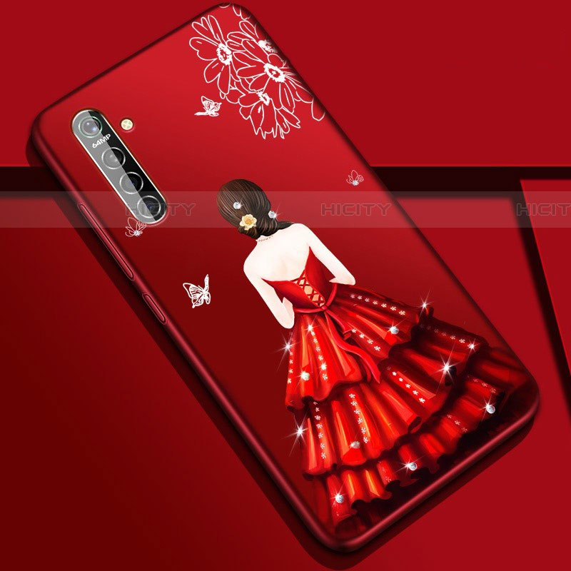 Handyhülle Silikon Hülle Gummi Schutzhülle Motiv Kleid Mädchen S01 für Oppo K5 groß