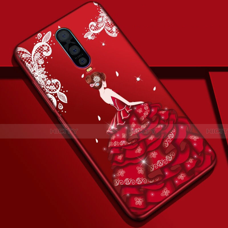 Handyhülle Silikon Hülle Gummi Schutzhülle Motiv Kleid Mädchen S01 für Oppo R17 Pro groß