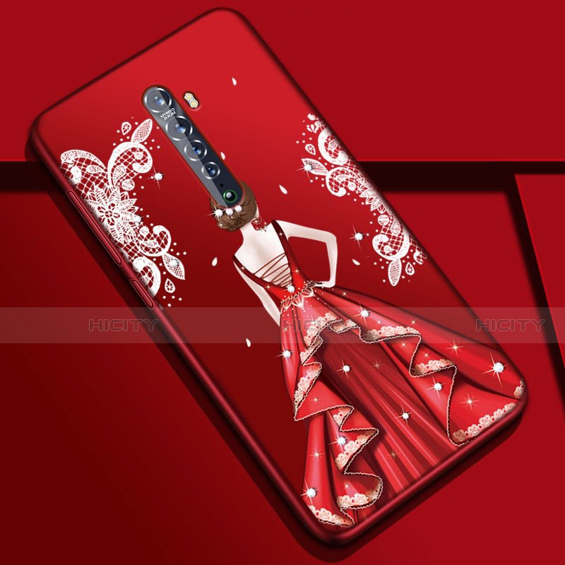 Handyhülle Silikon Hülle Gummi Schutzhülle Motiv Kleid Mädchen S01 für Oppo Reno2 Plusfarbig