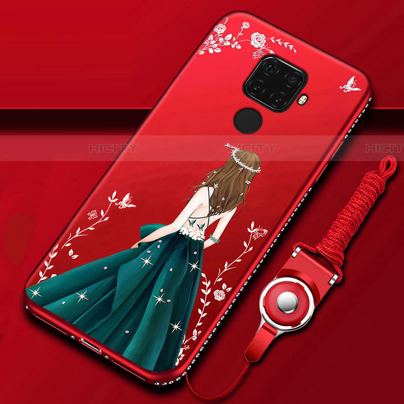 Handyhülle Silikon Hülle Gummi Schutzhülle Motiv Kleid Mädchen S02 für Huawei Mate 30 Lite