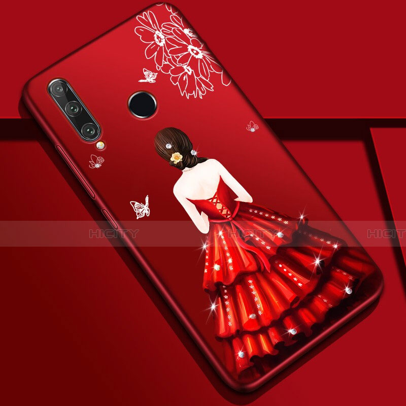 Handyhülle Silikon Hülle Gummi Schutzhülle Motiv Kleid Mädchen Z01 für Huawei Honor 20E Bunt