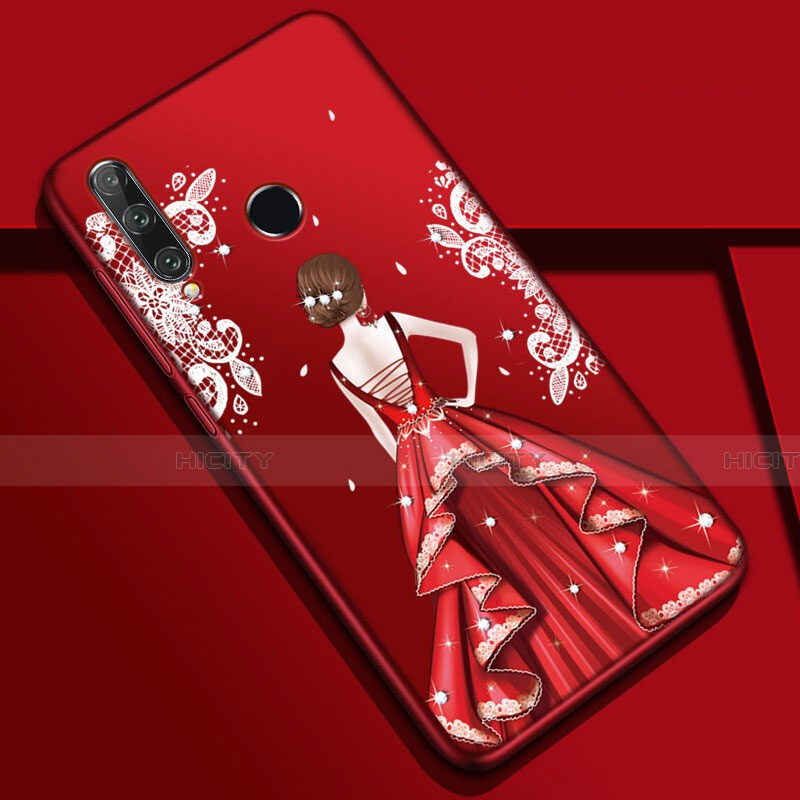 Handyhülle Silikon Hülle Gummi Schutzhülle Motiv Kleid Mädchen Z01 für Huawei Honor 20E Fuchsie