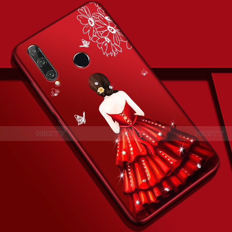 Handyhülle Silikon Hülle Gummi Schutzhülle Motiv Kleid Mädchen Z01 für Huawei Honor 20i groß