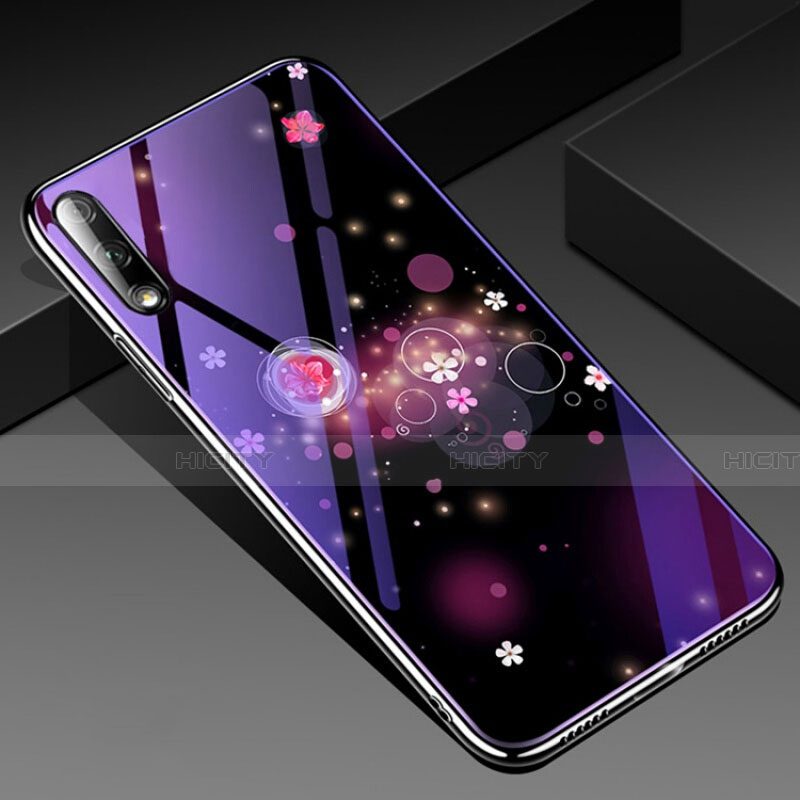 Handyhülle Silikon Hülle Rahmen Schutzhülle Spiegel Blumen für Huawei Honor 9X Violett Plus