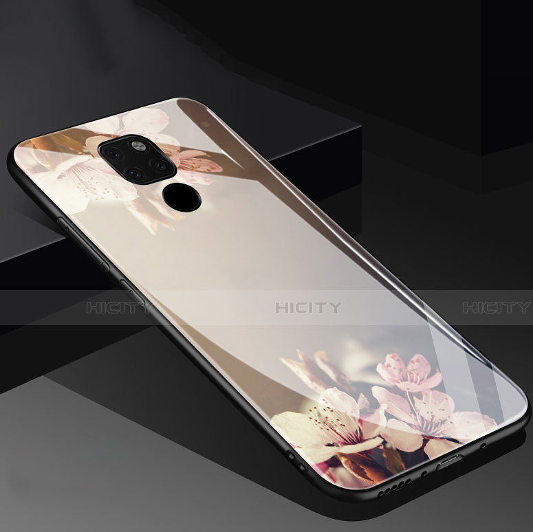 Handyhülle Silikon Hülle Rahmen Schutzhülle Spiegel Blumen für Huawei Mate 20 Gold